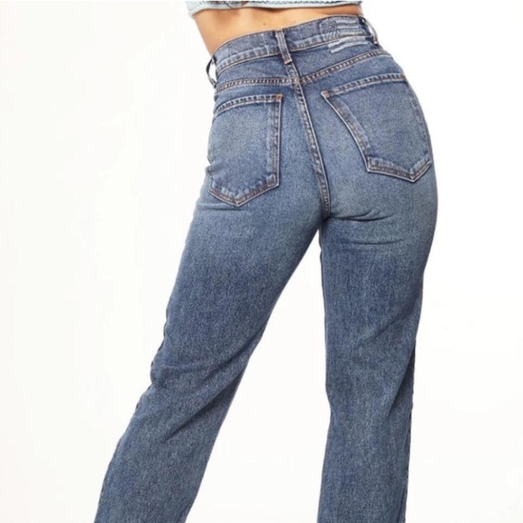 REVICE DENIM WOMENS STRAIGHT LEG HIGH RISE WAIST MEDIUM WASH JEANS SIZE 26 FLAG - Picture 1 of 6